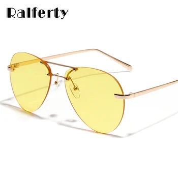Ralferty Klasické Pilotní Brýle, Ženy, Transparentní Žluté Brýle Candy Barva Brýle Oválné Sluneční Brýle Pro Ženy Odstíny WB141