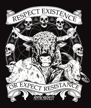 Respektovat Existenci nebo Očekávat Odpor. Anti carnist Vegan Tričko. Letní Bavlna Krátký Rukáv O-Neck Pánské Tričko Nové S-3XL