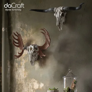 Retro paroží paroží zvířecí lebky domů obývací pokoj zavěšení na zeď kreativní bar zeď jelen hlava dekorace