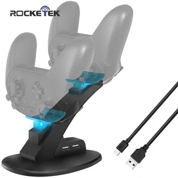 Rocketek 2 USB Nabíjecí Dok Pro Nintend Spínač Joy-con Controller LED Typ-C Nabíječka Pro Spínače Pro Gamepad Nabíjet Stát NS