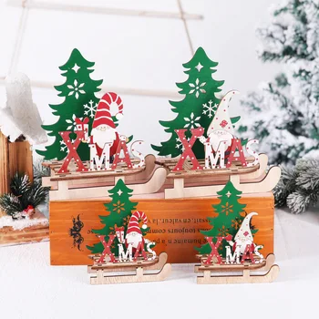 S/L Vánoční pro rodný strom Dekorace Santa Claus Lyžařské Přívěsek Dřevěné Vánoce a Nový Rok 2021 Ozdoby na Vánoční stromky Vánoční Dárek