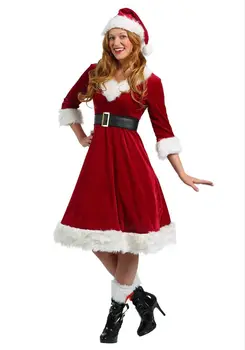 Sada 4ks Vánoční Kostým Ženy Vánoční Kostým Dívka, Elf, Maškarní Vánoční Cosplay Party Kostým pro Dospělé