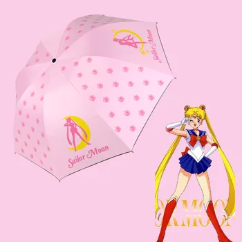Sailor Moon Cosplay Rekvizity Roztomilé Ženy, Dívky Tsukino Usagi Opalovací Krém, Deštník, Venkovní Street Přenosný Slunečník Slunečník Prop