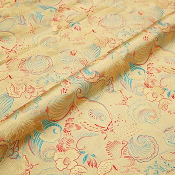 Satén-látka brokát žakárová tkaniny materiál pro šití cheongsam a kimono nylonové tkaniny