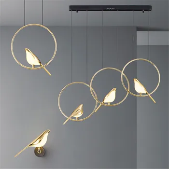 Severské Moderní Design Zlatý Pták Led Přívěsek Světla Pro Ložnice Kuchyně Jídelna Závěsné Svítidlo Luxury Home Deco Lesk Svítidla