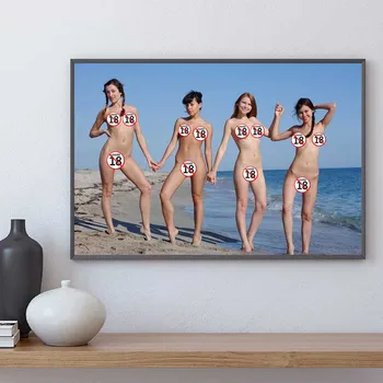Sexy Dívky Na Pláži Tapeta, Plátno, Plakáty, Tisky Umění Zdi Obraz Dekorativní Obraz Moderní Koupelna Domácí Dekorace, Umělecká Díla