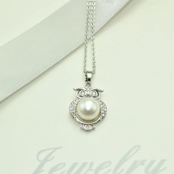 SHDIYAYUN 2020 Jemné Perlové Šperky Náhrdelníky & Osobní Přívěsek Sova Přírodní Perlový Náhrdelník 925 Sterling Silver Šperky Velkoobchod