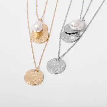 SHIXIN Imitace Perly, Mince, Přívěsky Náhrdelník pro Ženy Módní Dlouhé Multi Layered Řetěz Náhrdelník Vintage Ženy Módní Šperky