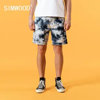 SIMWOOD 2020 Nové Letní Džínové Šortky Muži Kravatu, Barvené rafinovaný efekt Módní Krátký Plus Velikosti Módní Hip Hop Oblečení Značky SJ130407