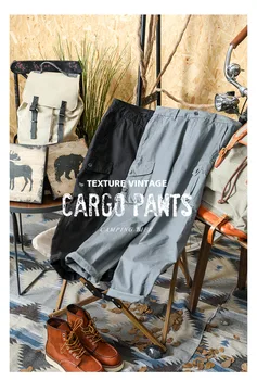 SIMWOOD 2020 Podzim Cargo Kalhoty Muži Vintage Volné Zúžené Bavlna Oděv Prát Kalhoty Plus Velikosti Oblečení Značky SJ121042