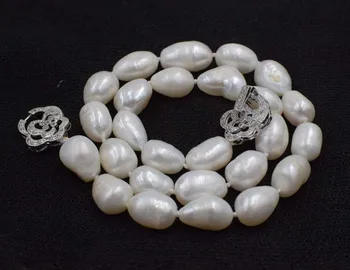 Sladkovodní pearl white barokní 10-11mm náhrdelník 20inch velkoobchod korálky přírody