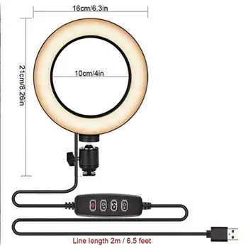 Stmívatelné LED Selfie Ring Light se Stativem USB Selfie Světlo Prsten Lampa Velká Fotografie Ringlight se stojánkem pro Mobilní Telefon Studio