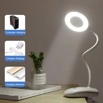 Stolní Lampy Klip Dobíjecí LED Čtení Oko Prsten Stolní Lampa Ložnice Děti se Učí Studenti Dotyková Stolní Lampa
