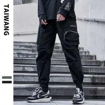 Streetwear Pánské Cargo Kalhoty Hip Hop Bavlna Jogging Kalhoty Mužů Podzimní Módní Tepláky 2020 Nové Ležérní Kalhoty Big Pocket