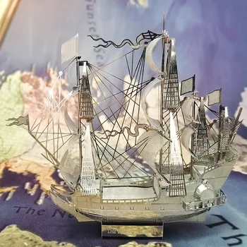 Stříbro HMS Victory BRITÁNII Britská Loď 3D Kovové Puzzle Loď Černá Perla Model Laserové Skládačky Řezat Ruční DIY Řemesla pro Dospělé Dárek Hračka