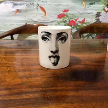 Svícen Porcelán Candle Jar Keramiky Pero Kontejner Na Skladování Make-Up Držitel Make-Up Štětce Jar Kanystr Marocké Dekor