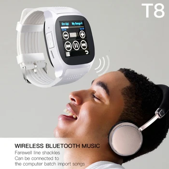 T8 Smart Card Telefon Hodinky Sportovní Bluetooth Nosit Hodinky s Kamerou pro Děti, Podpora SIM Karta TF Call-Black