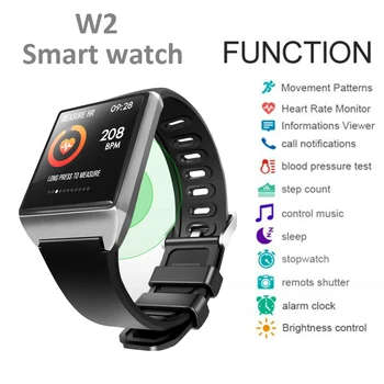 Timethinker W2 Chytré Hodinky, Fitness Náramek Tracker Music Control Smartwatch AGPS Krokoměr Krevní Tlak, Srdeční Frekvence Monitoru