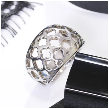 Trendy flower Hole design prsten z Nerezové Oceli, šperky pro denní nošení, bižuterie vysoké leštění prohlášení prsteny pro ženy