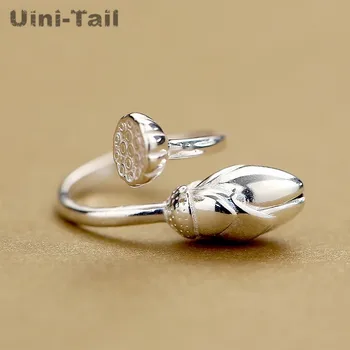 Uini-Ocas hot nové 925 sterling silver prsten lotus originální handmade design Čínský styl literární temperament otevření kroužku GN812