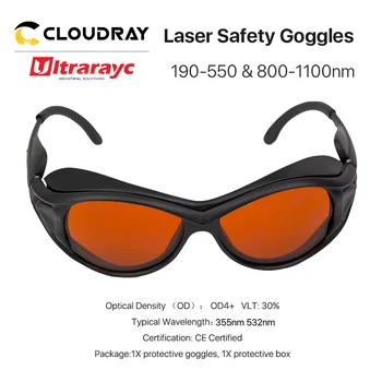 Ultrarayc UV & Zelený Laser Bezpečnostní Brýle Malá Velikost, Typ 190-550nm & 800-1100nm Štít, Ochranné Brýle Ochranu Brýle