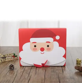Unikátní Štědrý den Velká Dárková Krabička Santa A Víla Design Papercard Kraft této Strany Pro Činnost Box červená zelená