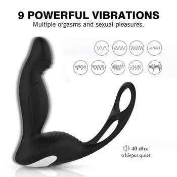 USB Dobíjecí Mužské Prostaty Masáž s Kroužkem Dálkové Ovládání Anální Vibrátor, Sexuální Hračky pro Muže Butt Plug Penis Školení