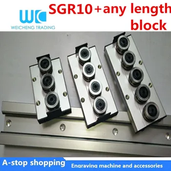 Vestavěný dual-osy lineární vedení 28mm SGR10 Roller slide 1 sada: 1 SGB10 blok a 1 SGR10 3/4/5 kolem guide Délka 100-1150mm