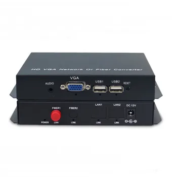 VGA KVM optický konvertor VGA, USB myš a klávesnici, Audio KVM Extender single mode fiber 20KM