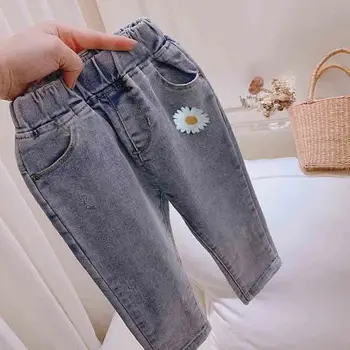 VIDMID Dívky džíny kalhoty kalhoty nové jaro, podzim děti dívky dítě módní džíny dětské bavlněné květiny kalhoty kalhoty P2157