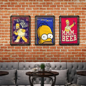 Vintage Plechové Cedule Domova Bar, Klub, Hospoda Kovu Dům Dekorativní Plechy Pivo Samolepky Na Zeď Plakát Simpsons 1001(1168)
