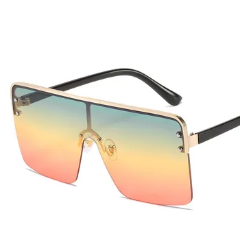 Vintage Semi-Bez Obrouček Brýlí Ženy 2021 Trend Gradientu Barevné Sluneční Brýle Ženské Nadrozměrných Jednodílné Sluneční Brýle Odstíny Pro Ženy