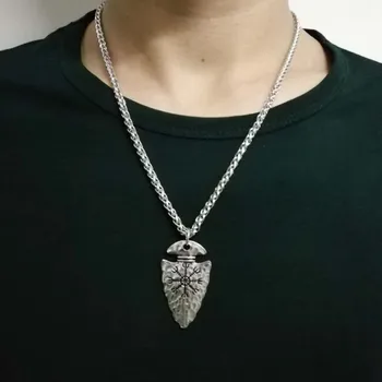 Vintage Viking Náhrdelník Starožitný Rune Aegishjalmr Kopí Přívěsek Vegvisir Pánské Severské Skandinávské Amulet Kompas Šperky