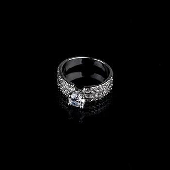 Visisap barva Bílého Zlata prsten snubní zásnubní Prsteny pro ženy zirkony Příslušenství Velkoobchod módní Šperky VSR139