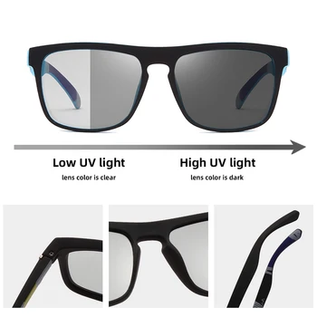 VIVIBEE Řízení Chameleon sluneční Brýle Samozabarvovací Muži Změnit Barvu Polarizované Náměstí Matný Rám Mužské Brýle Venkovní Sport