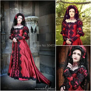 Vlastní-madeOn prodej R-075 19. století Viktoriánské Gothic Lolita/Občanské Válce, Jižní Belle Míč Halloween šaty Sz NÁS 6-26 XS-6XL