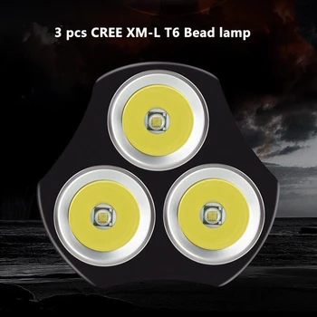 Vysoce Kvalitní 3ks XML T6 LED Dobíjecí Svítilna Pochodeň 6000LM Silný Žárovky Hliníkové Vodotěsné Přenosné Světlo Straně Lampa