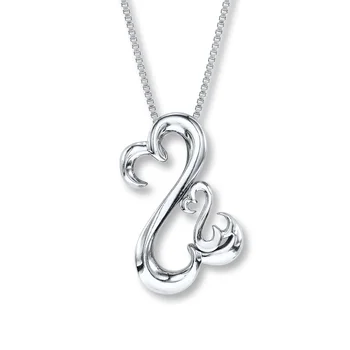 Vysoce kvalitní 925 sterling silver prostý vysoký lesk valentines den dárek nové jane otevřené srdce náhrdelník