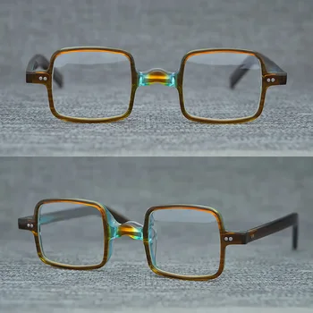 Vysoce Kvalitní Acetát brýle původní Japonské Ručně vyráběné kvalitní malé hranaté brýle malý obličej Umělce zdobené brýle módní