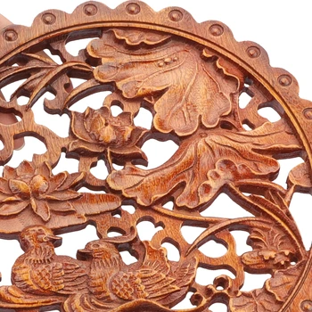 VZLX Dřeva Vyřezávané Nášivka Rám Roh Onlaye Nelakovaný Nábytek, Domácí Dveře Dekor Dekorace Doplňky Mandarin Kachna Lotus