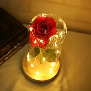 Věčné Růže Led Noční Lampa Ložnice Lampa červená růžová zlatá růže na Valentýna Svatební Party Dárek ke Dni matek