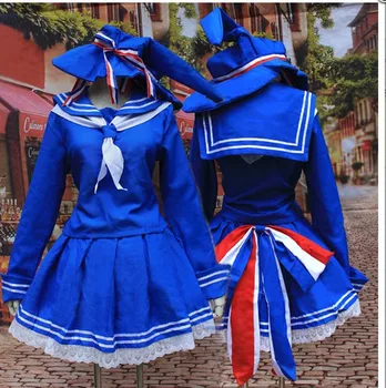 Wadanohara Cosplay Kostým Modré Námořnické Uniformě Japonské Dívky Top Sukně Klobouk Čepice Kravata Halloween Vánoční Oblečení pro Ženy