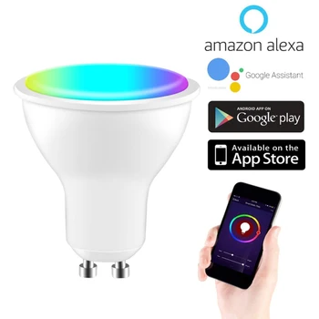 WiFi Inteligentní Žárovka GU5.3 GU10 E27 LED RGB Lampa Práci S Amazon Alexa/Google Domácnosti 85-265V RGB+Bílá Stmívatelné Smart Home