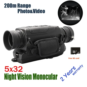 WILDGAMEPLUS WG532 Digitální nízké osvětlení Monokulární Noční Vidění DVR Rekordér Zařízení, 5x32 zoomu Infračervené Noční Vidění Video Optika