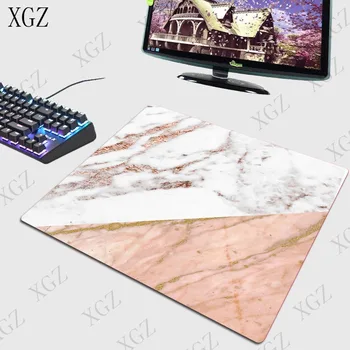 XGZ Zlaté z Bílého Mramoru Gaming Mouse Pad Velký Zámek Okraji Gamer Big Mat Počítač pad Herní Klávesnice Stůl