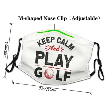 Zachovat Klid A Hrát Golf Non-Jednorázové Obličejové Masky Golfista Golf Sport Proti Oparu Prachu Ochranný Kryt Respirátor Ústa-Muflové