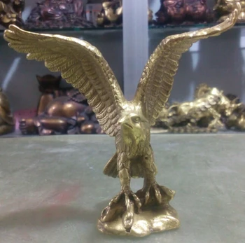 Zdarma Čínské Fengshui Mosaz krále ptáků Orla, Jestřába, Zvířecí socha, Sochy bronzové factory outlet vysoké 12cm