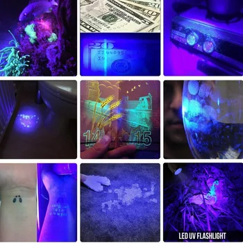 ZHIYU uv svítilna Ultra Fialové Světlo S Funkcí Zoom UV Černé Světlo Pet Skvrny od Moči Detektor Scorpion Použití 18650 baterie