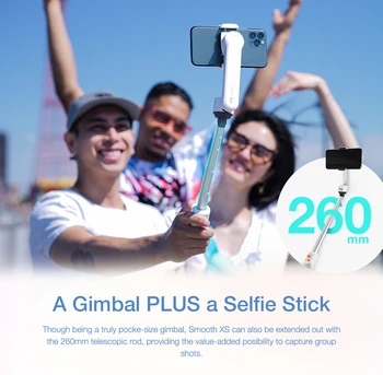 ZHIYUN Oficiální Hladké XS Telefon Gimbal Selfie Stick Kapesní Stabilizátor s Prodlužovací Tyč pro Xiaomi Huawei Samsung iPhone
