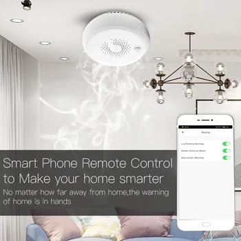 Zigbee Smart Kouře Požární Poplachové Čidlo Detektor Domácí Bezpečnostní Systém napájen z Baterie Alarm Bezdrátový Inteligentní Život Tuya Ovládání Aplikace